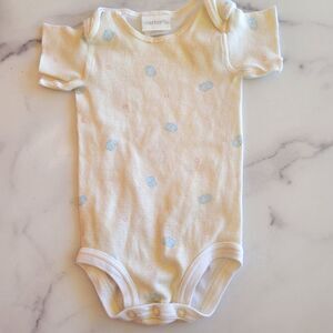 Carters vintage onesie 3-6 month pastel yellow striped elephant 100% cotton